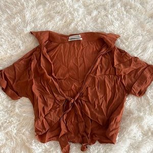 Rust crop top with tie